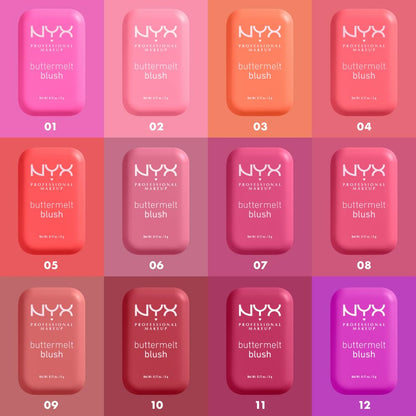 NYX PROFESSIONAL MAKEUP Buttermelt Powder Blush, Fade and Transfer-Resistant Blush, Up to 12HR Make Up Wear, Vegan Formula - Butta Together