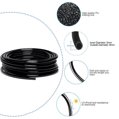 49.21Ft Drip Irrigation Kit Automatic Drip Irrigation System, 360° Bendable Garden Irrigation System, Garden Watering System Adjustable Bendable Nozzle Copper Sprayer System for Garden Yard