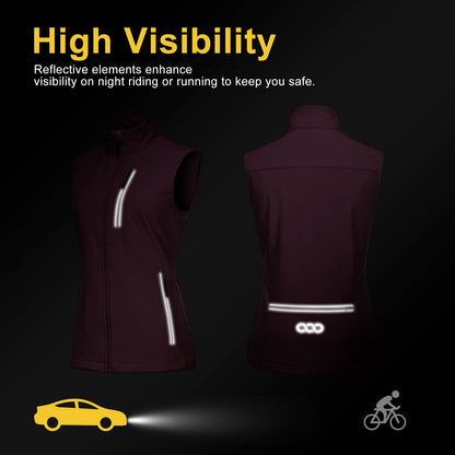 33,000ft Women's Lightweight Running Vest Outerwear with Pockets, Windproof Sleeveless Jacket for Golf Hiking Travel