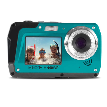 Minolta MN40WP 48MP Waterproof Digital Camera – Dual LCD Screens, 2.7K QHD Video, 16x Digital Zoom, Anti-Shake, Face Detection, 10ft Waterproof (Blue)