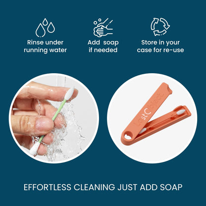 LastSwab® Reusable Cotton Swabs for Gentle and Eco-Friendly Beauty Routines - The Sustainable Alternative to Single-Use Q Tips - Zero Waste & Easy to Clean - Comes with a Convenient Travel Case Holder
