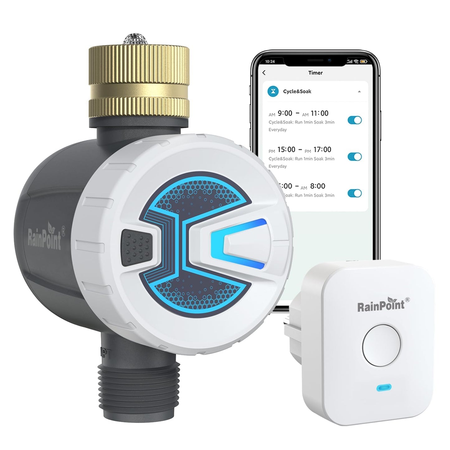 RAINPOINT Sprinkler Timer, WiFi Water Timer for Garden Hose, Smart Irrigation Controller, APP Remote Control (2.4Ghz WiFi Connection)