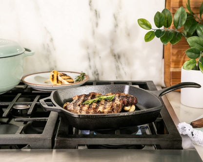 Lodge Cast Iron Grill Pan, Square, 10.5 Inch