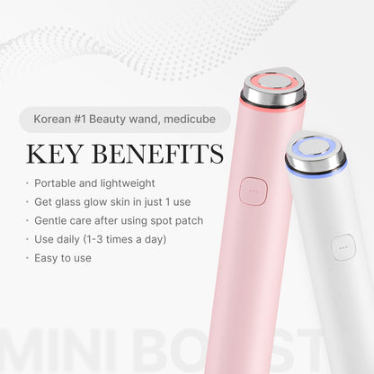 medicube Mini Booster Pro Pink | Affordable at-Home Facial Skin Care Tool for Beginners - Portable Glow Booster for Glass Skin, Boosting Skin Care Absorption, Skin Care for Teens, Korean Skin Care
