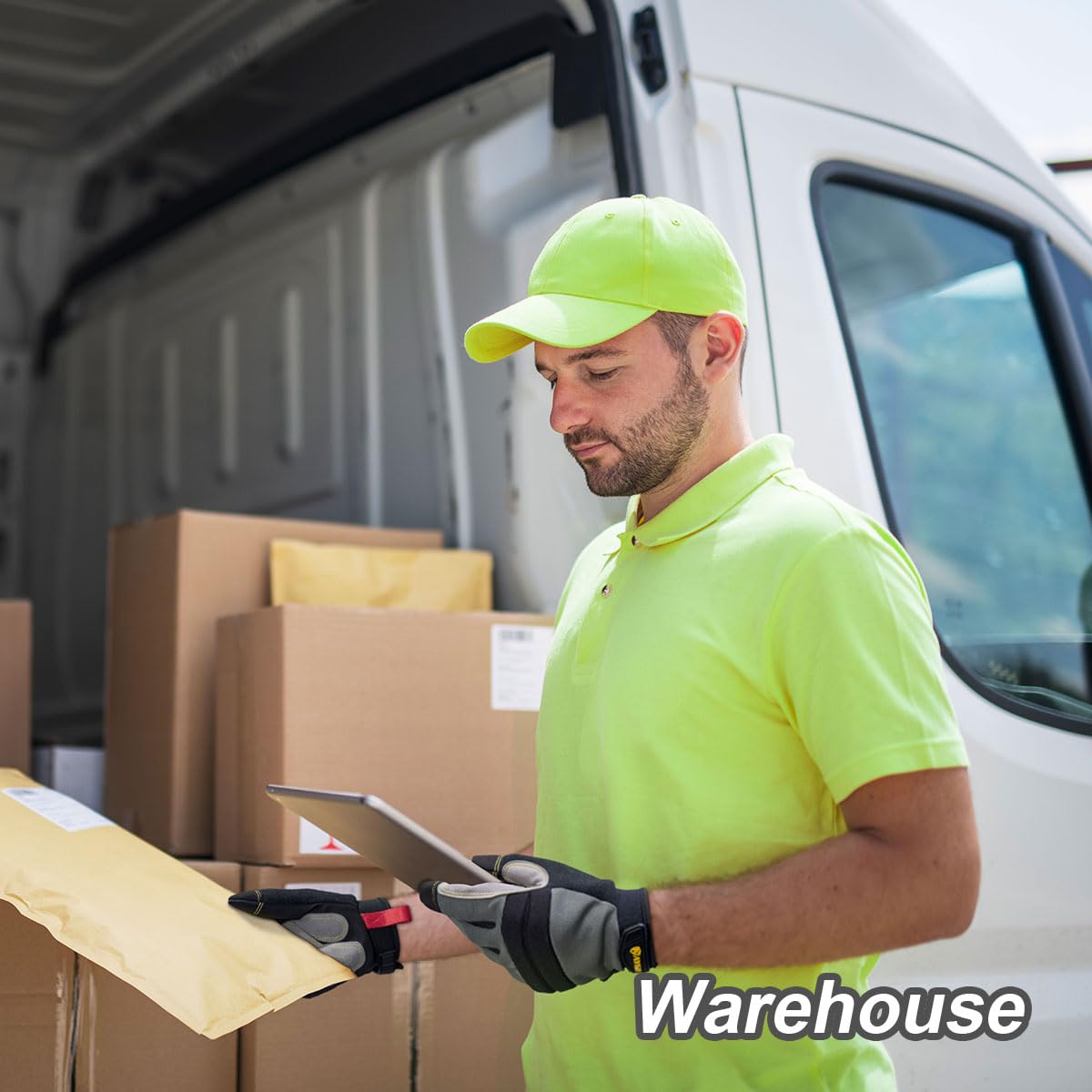 KAYGO Work Gloves For Men, KG125M Mechanic Utility Work Gloves for All Purpose, Excellent Grip, Heavy Duty, Improved Dexterity, Touch Screen, Large