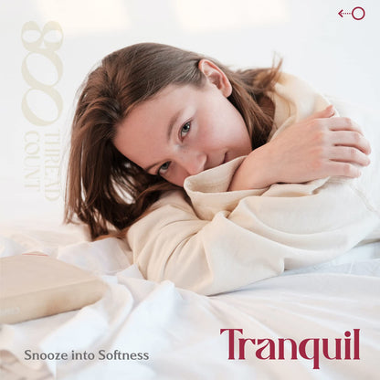 Mayfair Linen 100% Egyptian Cotton Sheets King Size - 800 High Thread Count Sheets King, 4 PC Luxury Hotel King Size Sheets Set, 16" Deep Pocket Sateen Weave Extra Soft Cooling Bed Sheet Sets, Ivory