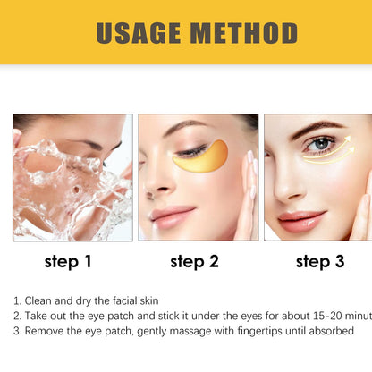 30 Pairs 24K Gold Eye Masks & Lip Masks, Crystal Collagen Gel Under Eye Patches for Puffy Eye, Moisturizing Cooling Skin Care Lip Eyes Patches for Puffiness and Dark Circles