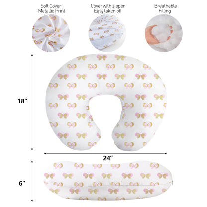 Little Grape Land Nursing Pillow, Breast Feeding Pillows for Mom, Butterfly Soft Cover with Breathable Filling, Feeding Support Pillow for 0-12 Months, Multifunctional Support Cushion for Travel