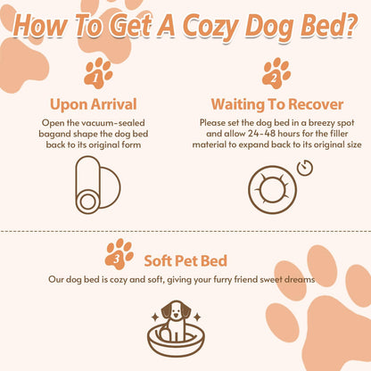 JOLLYVOGUE Calming Dog & Cat Bed for Small Dogs, Anti-Anxiety Donut Cuddler Cozy Soft Round Bed with Anti-Slip Bottom, Fluffy Faux Fur Plush Cushion Beds for Small Medium Dogs (20")