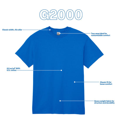 Gildan Adult Ultra Cotton T-Shirt, Style G2000, Multipack, Heliconia (2-Pack), Medium