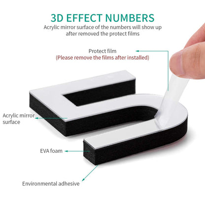 AILILIFE 3D DIY Wall Clock Decor Sticker Mirror Frameless Large DIY Wall Clock Kit for Home Living Room Bedroom Office Decoration (Sliver)