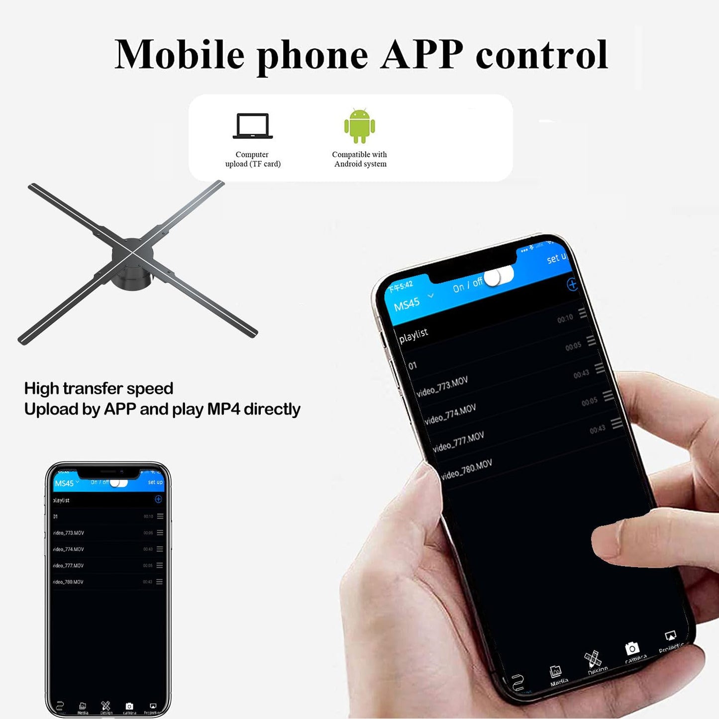 3D Hologram Fan, 52cm 3D Hologram Projector HD LED Holographic Christmas Tree Advertising Display with Remote Bluetooth WiFi,1500 Video Library for Business,Bar,Halloween Missyou 20.5 Inch