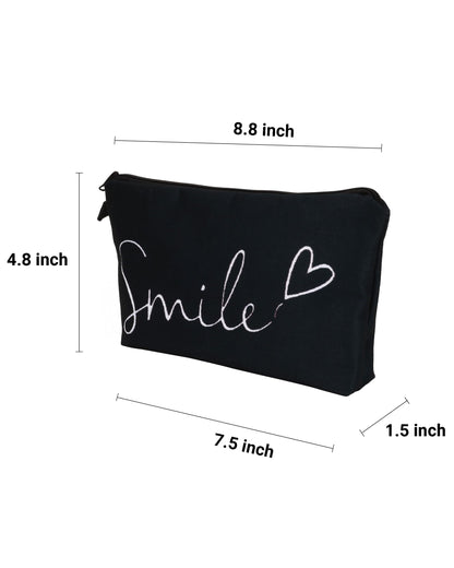 Aiphamy Cute Travel Makeup Bag Cosmetic Bag Small Pouch Gift for Women (Smile)