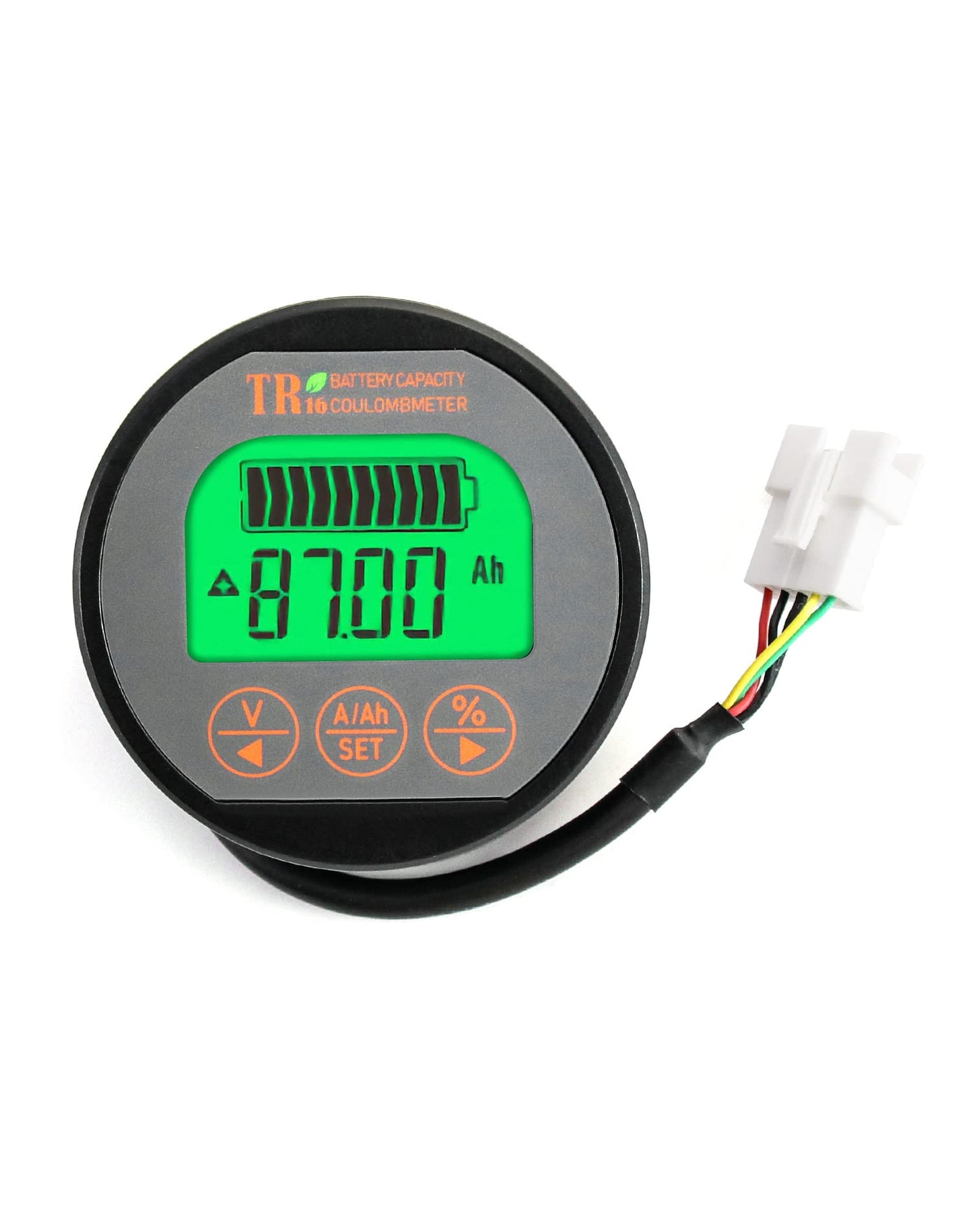 QWORK Battery Monitor Voltmeter Ammeter, Voltage Range 8V-80V and up to 500A, Voltage Current Meter with 13 ft Custom Cable