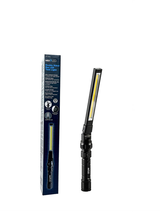 NextLED NT-7544 Double-Sided, Heavy Duty Folding LED Rechargeable Work Light, 600x2 Lumen, Slim Mechanic Light with Magnet, W/Top Light, Aluminum Body, Magnetic Flashlight for Auto Repair/Inspection