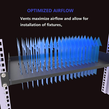 Jingchengmei 2 Pack of 1U Disassembled Vented Cantilever Server Rack Mount Shelf 10" (254mm) Deep for 19" Network Cabinet or Equipment Rack (10V2PC)