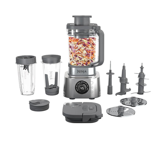 Ninja Blender & Food Processor Combo, Foodi Power Blender System for Smoothies, Bowls, Spreads & Shakes, 6 Functions, 72-oz Pitcher, To-Go Cups, Silver, SS401