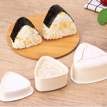 Onigiri 2 Pieces Rice Ball Mold Makers, Triangle Sushi Mold for Japanese Boxed Meal Children Bento by HAGBOU (Beige)