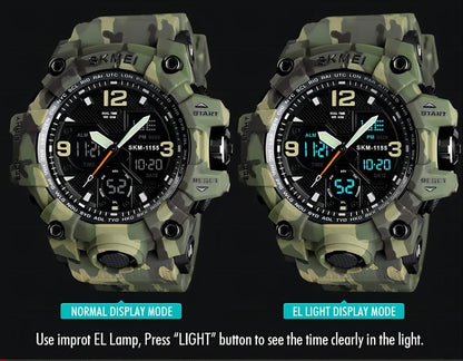 MJSCPHBJK Men's Watches Sports Outdoor Waterproof Military Tactical Watch Date Multi Function LED Alarm Stopwatch Watches for Men
