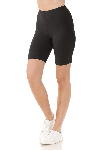 Leggings Depot Women's Buttery Soft Fashion Biker Shorts Athletic Shorts for Yoga, Black, Medium