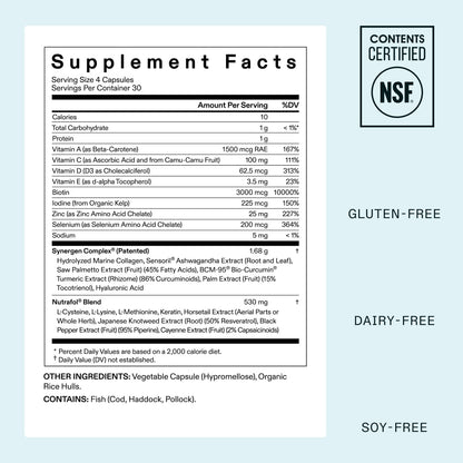 Nutrafol Women's Hair Growth Supplements, Ages 18-44, Clinically Proven for Visibly Thicker and Stronger Hair, Dermatologist Recommended - 1 Month Supply