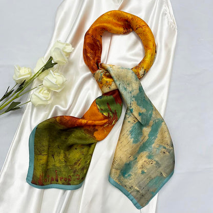 Julunar Silk Like Head Scarf for Women - Satin Large Hair Scarves - 35" Square Silk Hair Wrap for Sleeping with Gift Packed