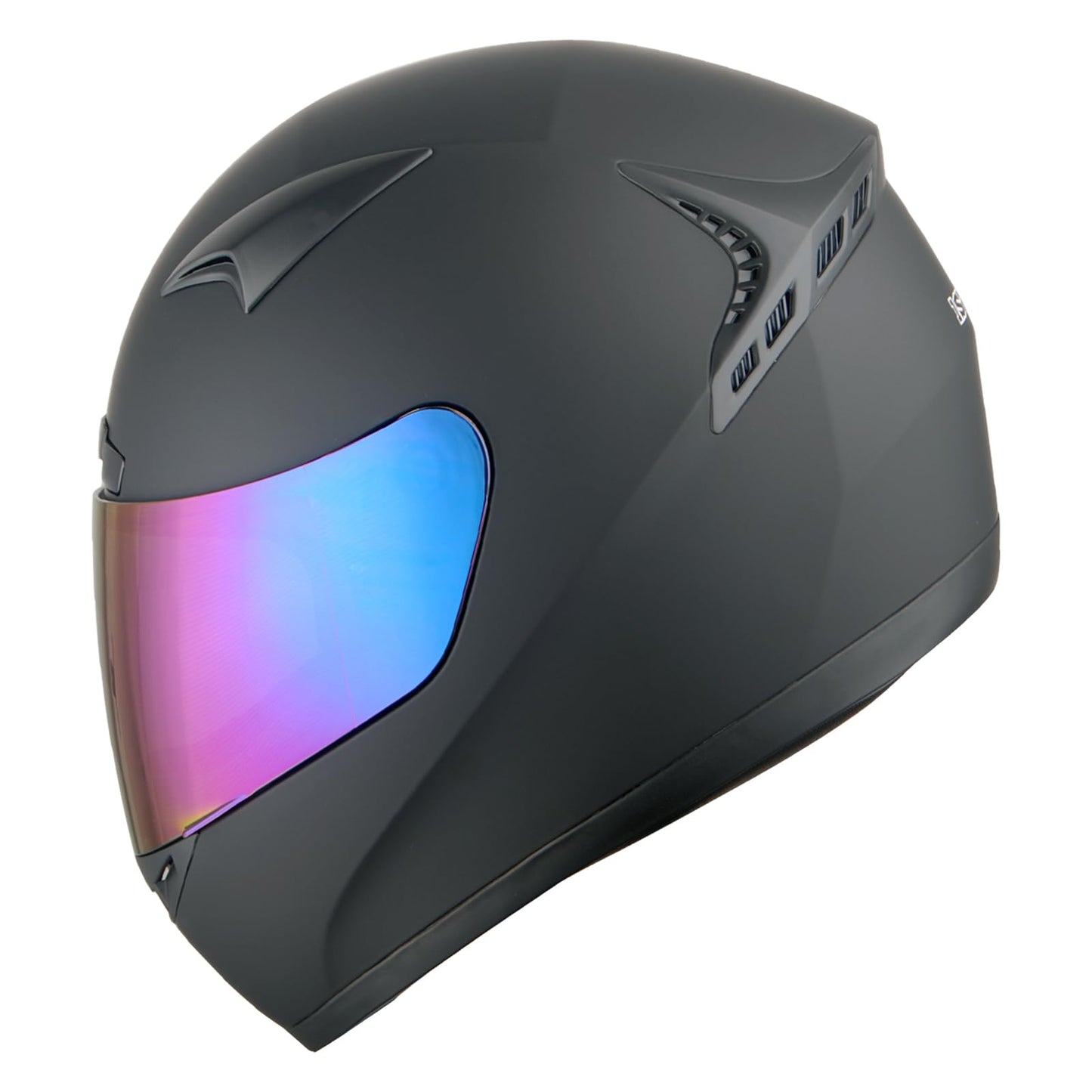 1STORM Motorcycle Bike Full FACE Helmet Booster MATT Black; Size L (59-60 CM)