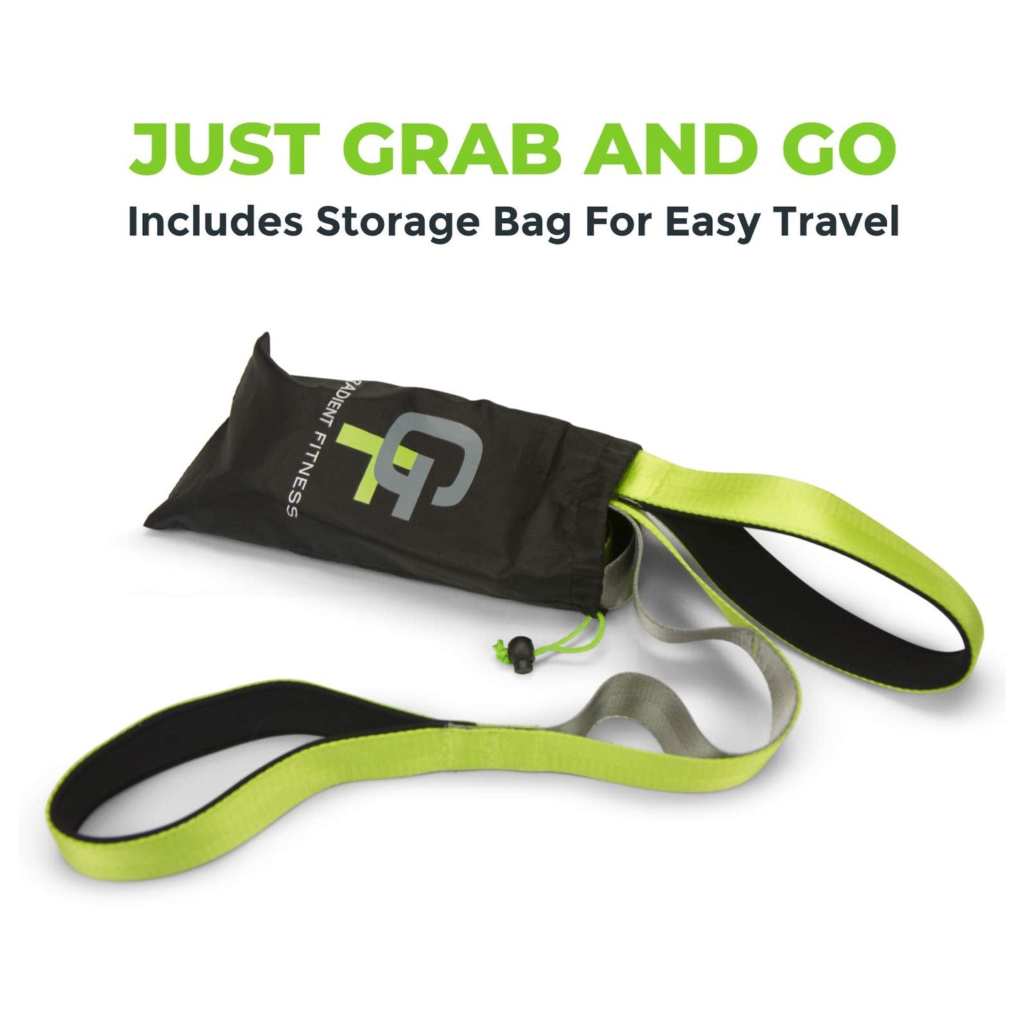 Gradient Fitness Stretching Strap for Physical Therapy, 12 Multi-Loop Stretch Strap 1.5" W x 8' L, Neoprene Handles, Physical Therapy Equipment, Yoga Straps for Stretching, Leg Stretcher, (Green/Grey)