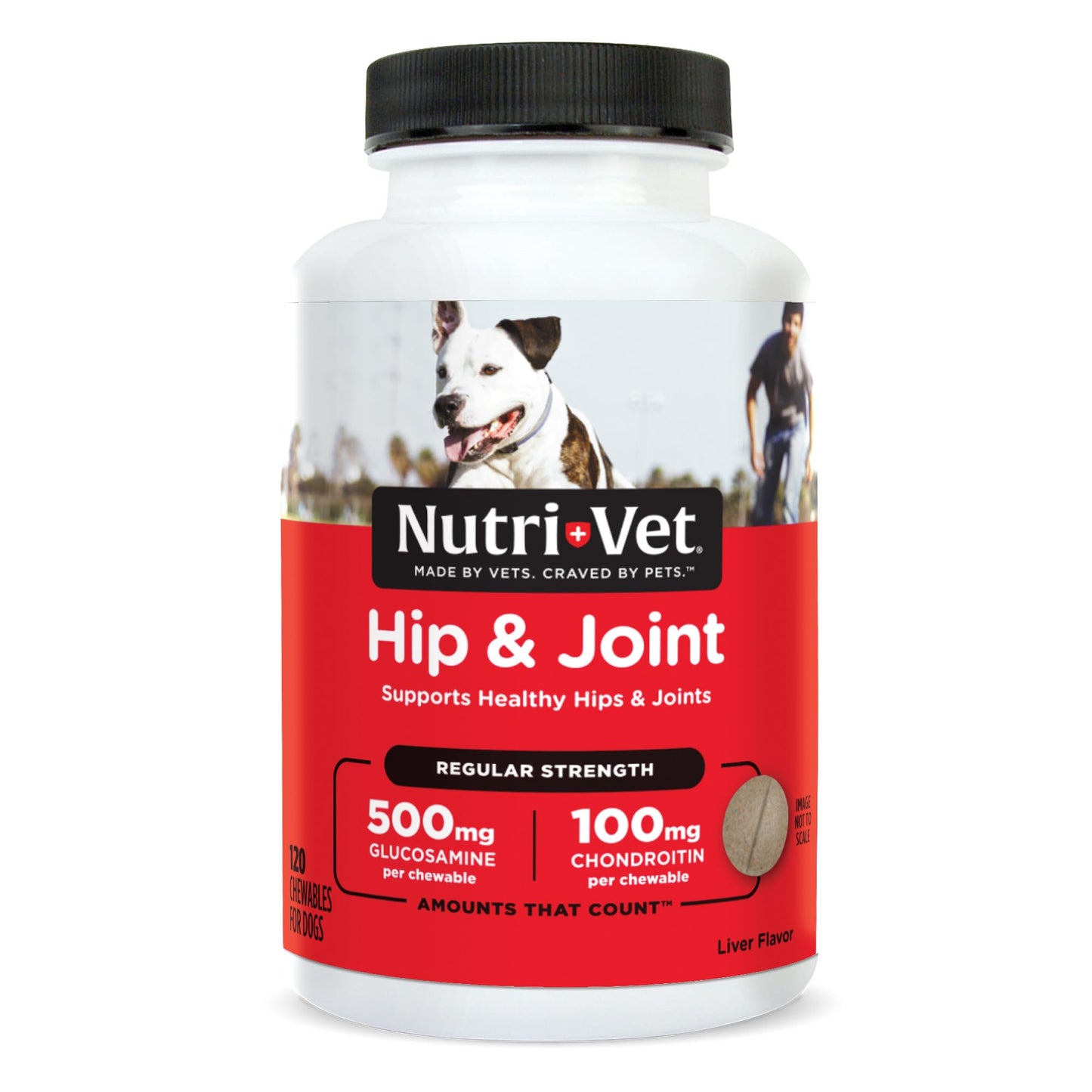 Nutri-Vet Hip & Joint Regular Strength Chewable Dog Supplements, Formulated with Glucosamine Chondroitin, Pet Supplies, Joint Supplement for Dogs, Puppy Essentials, 120 Count