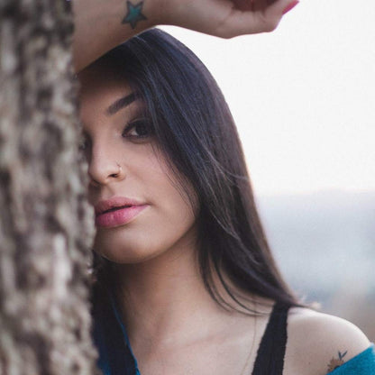 LUCKYJEWUS 14k Gold Filled 20G Small Thin Nose Ring Hoop for Women, 6mm - 7mm Adjustable Nostril Piercing Jewelry