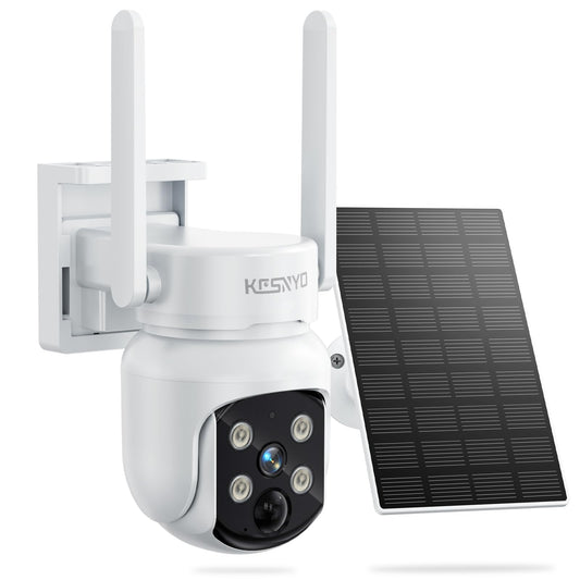 KCSNYO 4MP Solar Camera Outdoor Wireless, Add-On Camera Work with Homebass, Add-On Cameras Also can Used Independently, Cameras for Home Security, Color Night Vision, WiFi 6, PIR, SD Card, Cloud