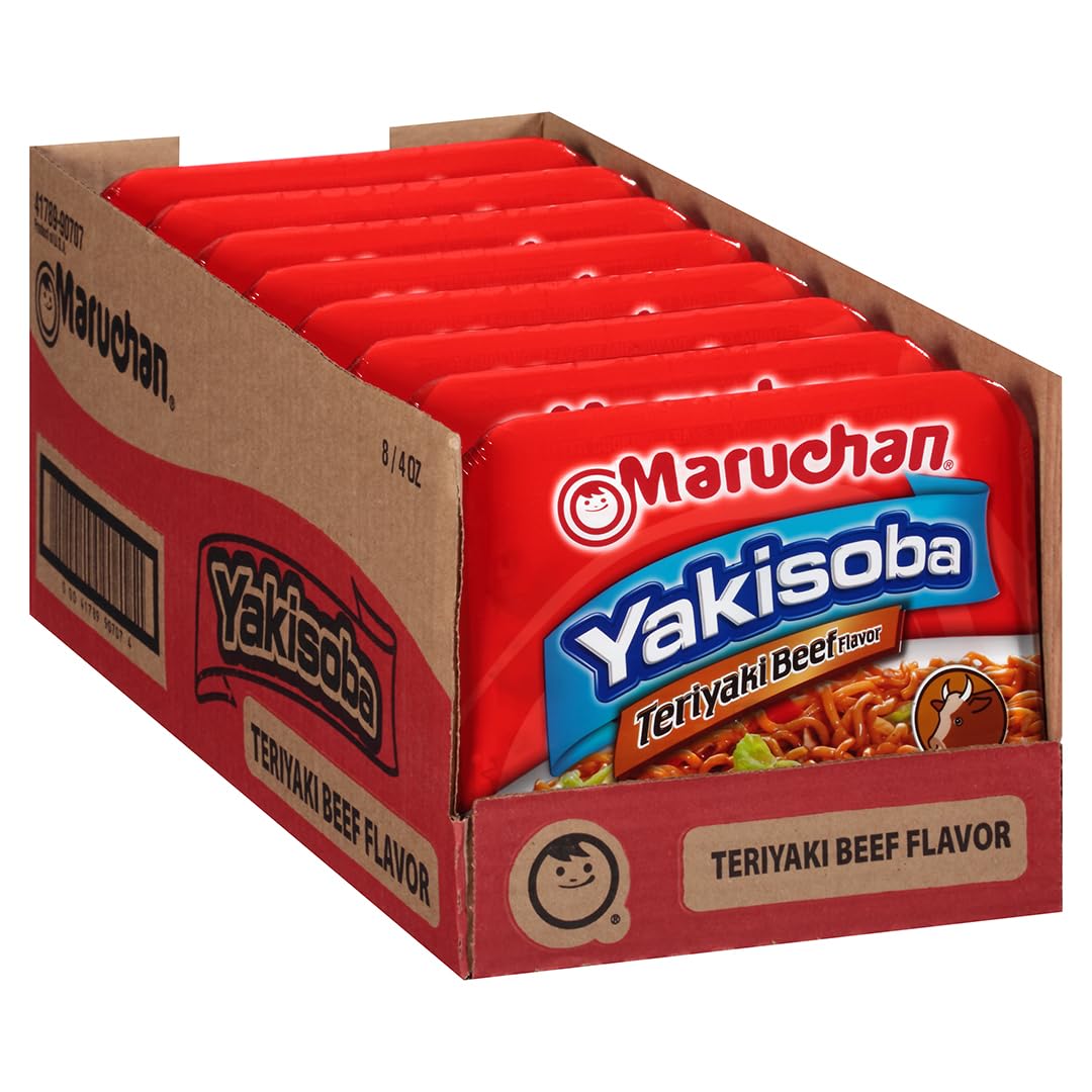 Maruchan Yakisoba Teriyaki Beef, Japanese Instant Ramen Noodles, 4.04 Oz, 8 Count