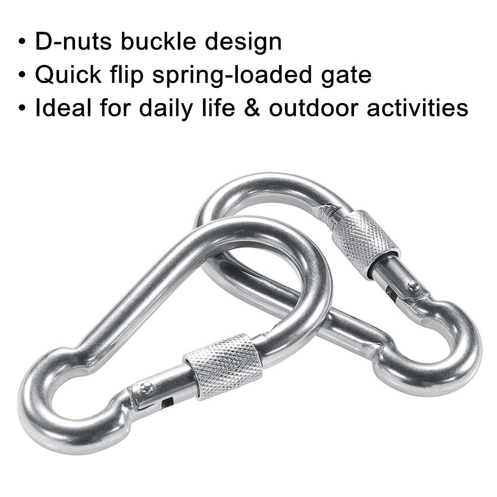 PROND Locking Carabiners, Heavy Duty Carabiner, 316 Stainless Steel Screw Lock Carabiner Hooks
