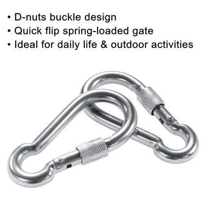 PROND Locking Carabiners, Heavy Duty Carabiner, 316 Stainless Steel Screw Lock Carabiner Hooks