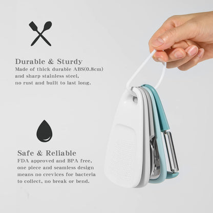 Kitchen Gadgets Set 5 Pieces, Stackable Cooking Tools Space Saving for Small Kitchen, Accessories for RV Camper Inside Dishwasher Safe (Blue)