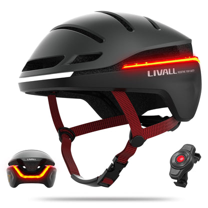 LIVALL EVO21 Smart Bike Helmet with Light, Smart Helmet with Wide-Angle Light | Turn Signals | Brake Warning Light | Fall Detection, Bike Helmets for Men Women, Bicycle Helmet for Urban Commuter
