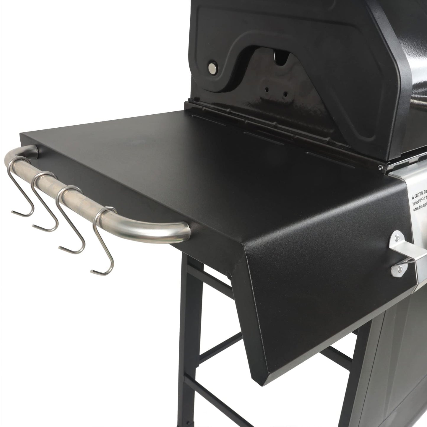 Grill Boss 4 Burner Propane Gas Grill, Portable BBQ w/Lid, Wheels & Side Shelves, Black - Grilling Accessories and Equipment for Camping, Tailgating, Outdoor Barbecue and Cooking