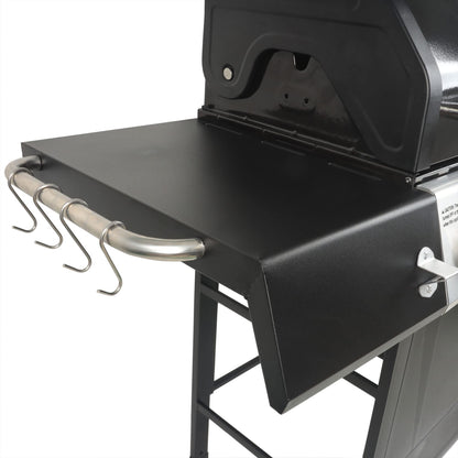Grill Boss 4 Burner Propane Gas Grill, Portable BBQ w/Lid, Wheels & Side Shelves, Black - Grilling Accessories and Equipment for Camping, Tailgating, Outdoor Barbecue and Cooking