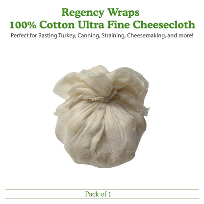 Regency Wraps 100% Cotton Ultra Fine Natural Cheese Cloth, 9 sq.ft 36" X36" 1pc, Chef Grade for Basting Turkey, Canning, Straining, Cheesemaking