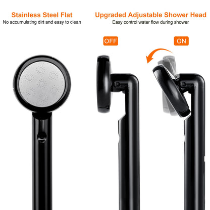 KEDSUM Portable Camp Shower, Camp Shower Head with Two Rechargeable Batteries, Portable Outdoor Shower for Camping, Hiking, Traveling JP-2040