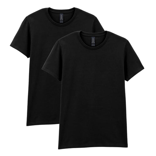 Gildan womens Heavy Cotton Adult T-shirt, 2-pack T Shirt, Black, Large US