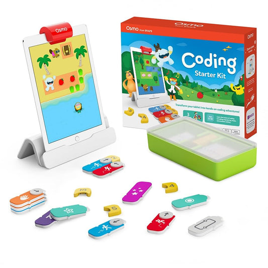 Osmo - Coding Starter Kit for iPhone & iPad-3 Educational Learning Games-Ages 5-10+ Learn to Code, Basics Puzzles-STEM Toy-Logic, Fundamentals(Osmo iPad/iPhone Base Included)