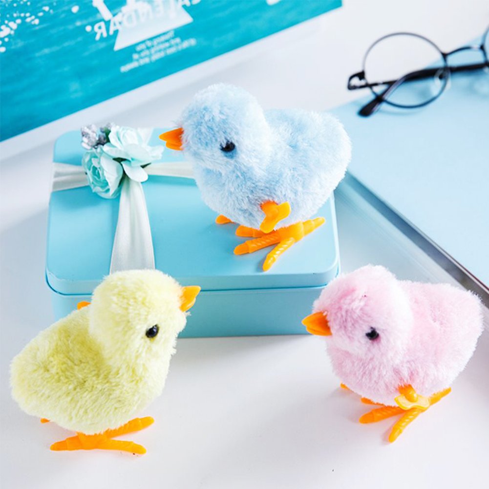 3 otters 12PCS Wind Up Toys, Wind-Up Jumping Cute Chicken Plush Chicks Toy for Kids Goodie Bags Treasure Chest Party Favors Gifts