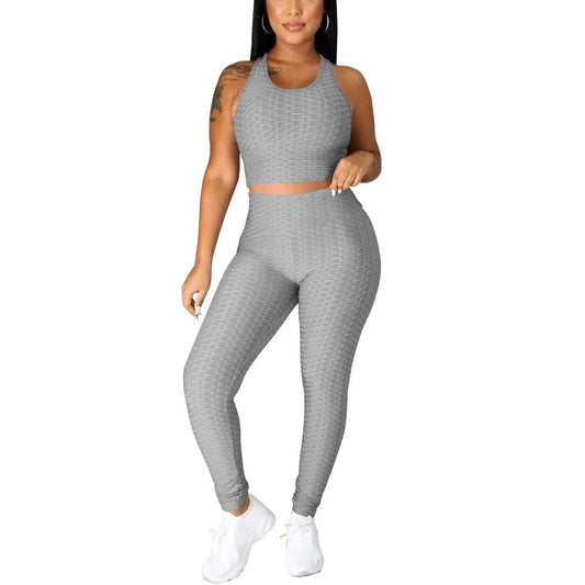 Nimsruc Workout Sets For Women 2 Piece Outfits Sexy Jogging Suits Summer Casual Sweatsuits Bodycon Tracksuits Gray M