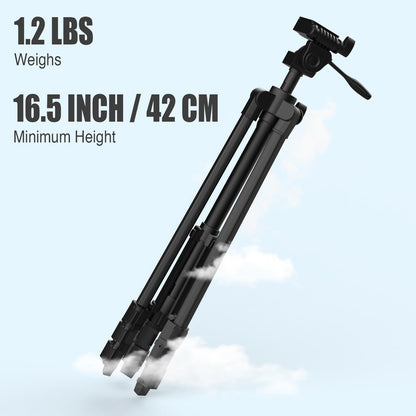 55-inch Lightweight Aluminum Laser Level Tripod with Bubble Level, Quick Release Plate with 1/4"-20 Screw Mount for Laser Level