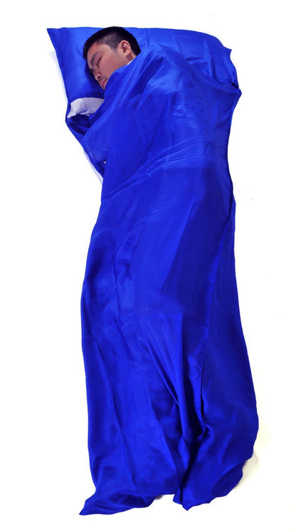 Marycrafts 100% Pure Mulberry Silk Single Sleeping Bag Liner Travel Sheet 83"x33" Blue