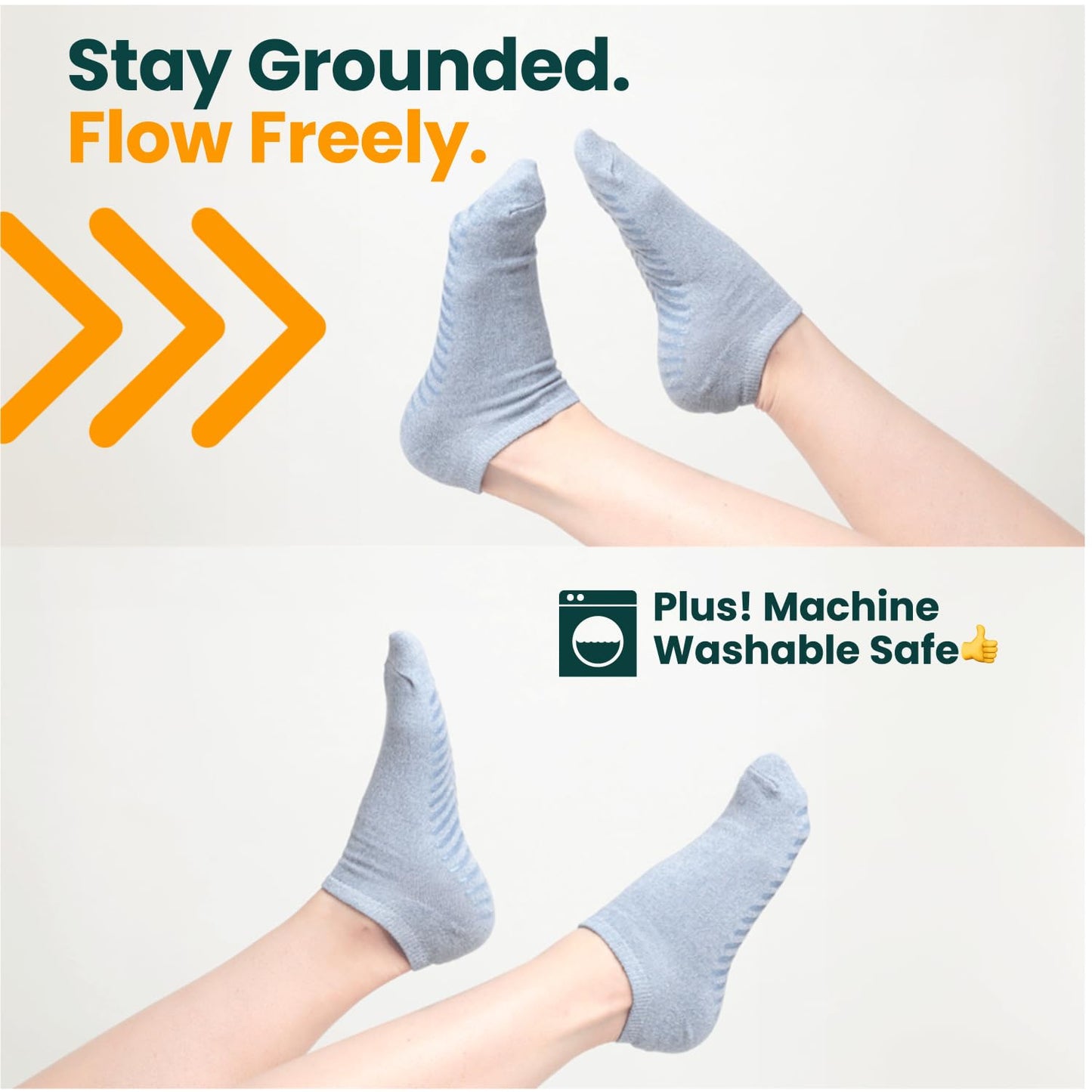 Gripjoy Grip Socks 3-Pack, Non Slip Socks for Yoga, Pilates, Barre, Dance, Enhanced Stability, Machine Washable, Comfortable Cotton Blend, Supports Charitable Causes