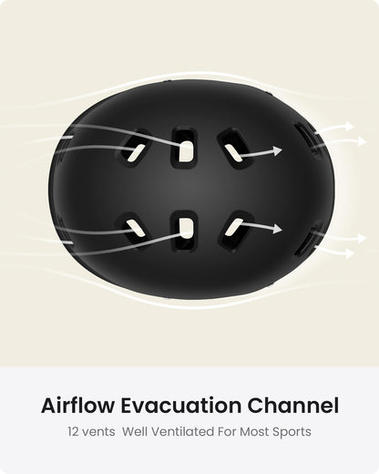 OutdoorMaster Skateboard Cycling Helmet - Two Removable Liners Ventilation Multi-Sport Scooter Roller Skate Inline Skating for Kids, Youth & Adults - L - Black