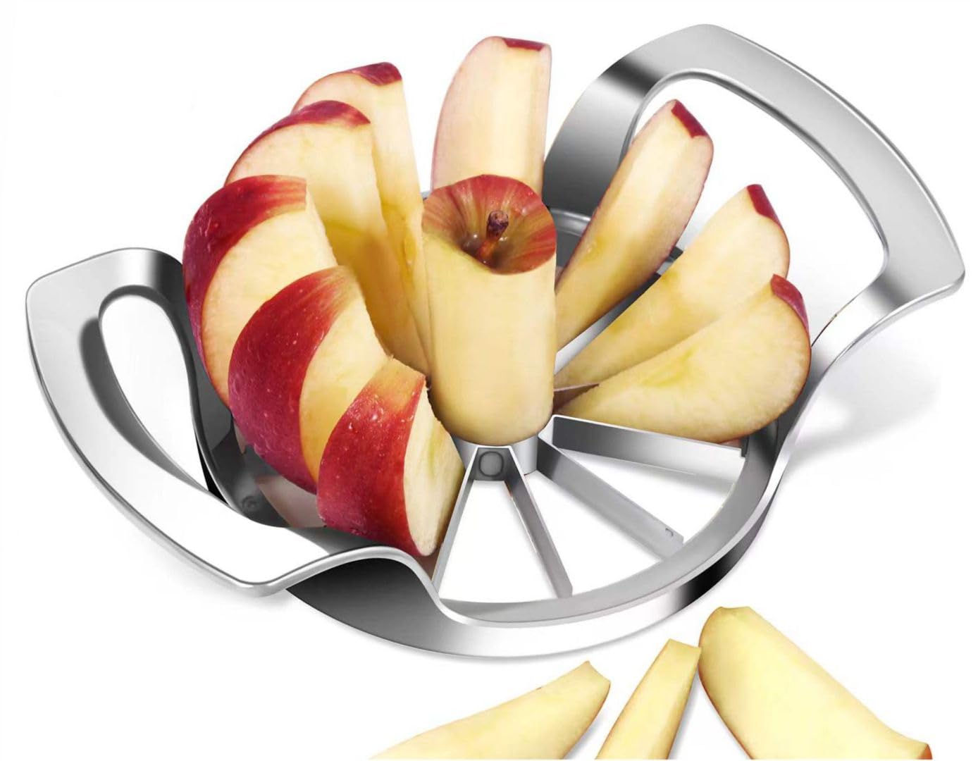 LIIGEMI Apple Slicer,12-Blade Extra Large Apple Corer, Heavy Duty Stainless Steel Apple Cutter and Divider，Easy to Use, Time-Saving.