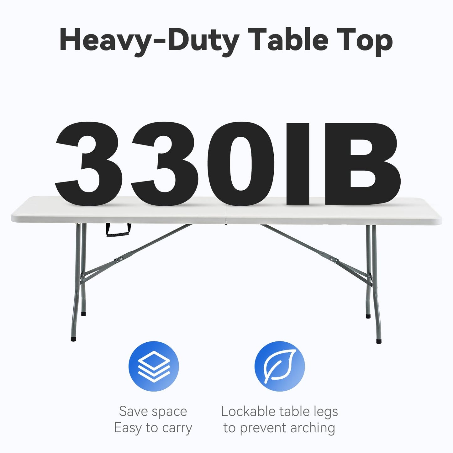 Nazhura 4 Foot Foldable/Folding Table Heavy Duty, Durable and Portable for Dining Picnic and Party